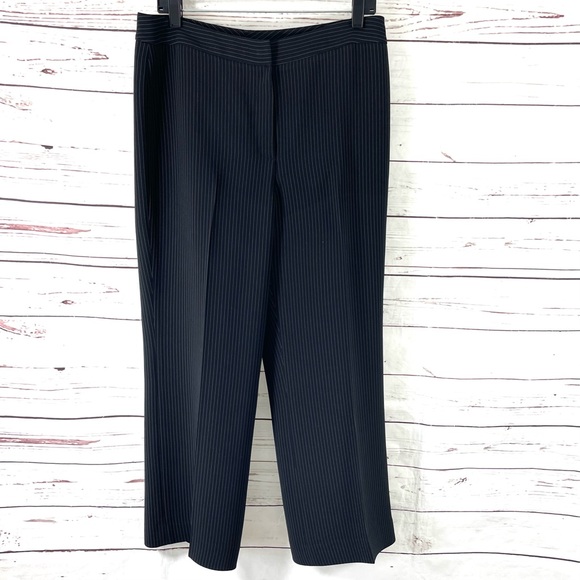 Tahari ASL 2PC Pant Suit Petite Womens Size 12P Black Pinstripe Blazer Buttons. - Picture 5 of 12